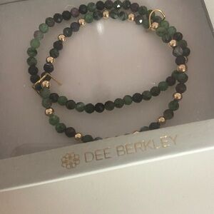 Green and Gold Beaded Bracelet